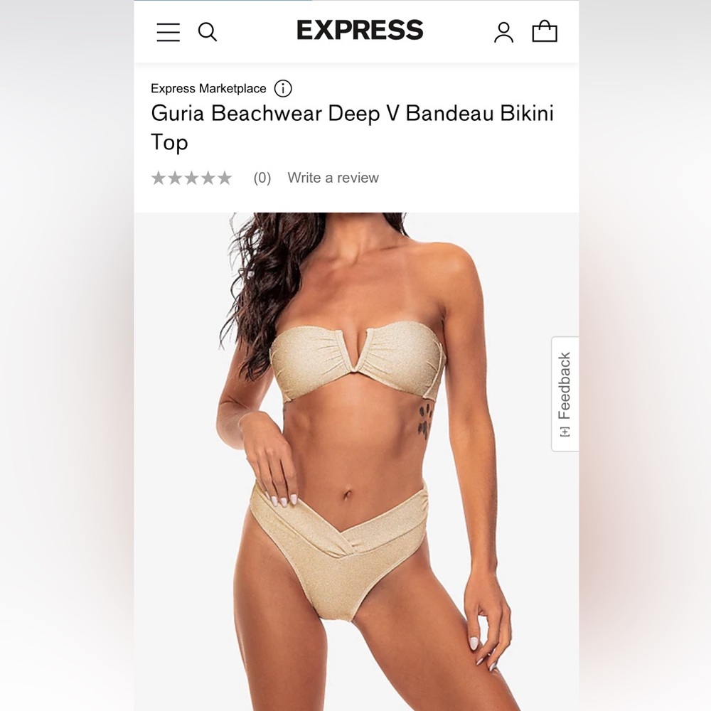 NWT. Guria Beachwear Deep V Bikini Bottom and top